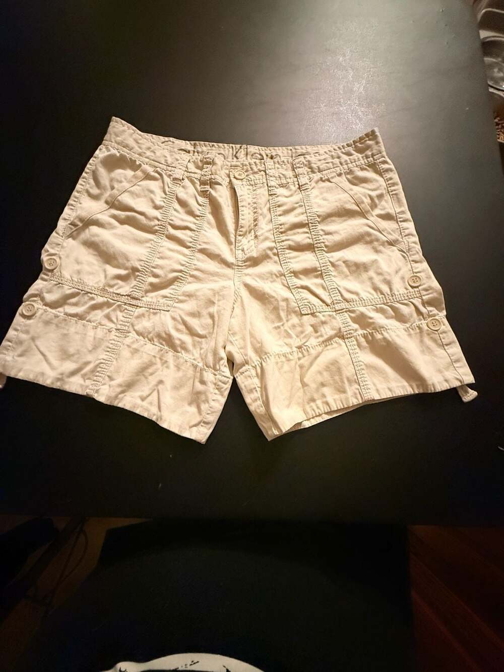 Calvin Klein Jeans Womens Khaki Beige Cargo Utility Shorts Size 8